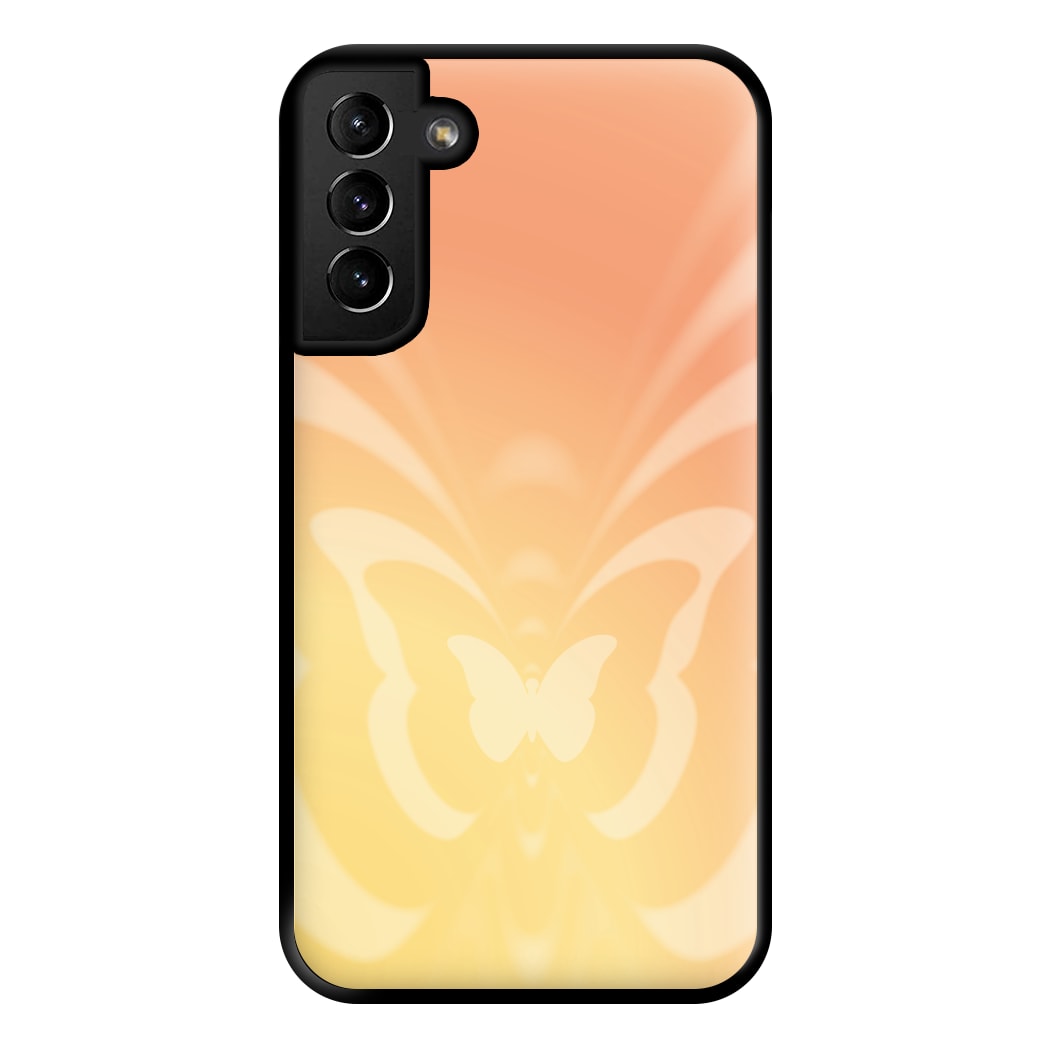 Butterfly Gradient Yellow Phone Case for Galaxy S21 Plus