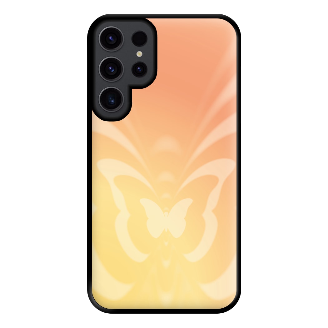 Butterfly Gradient Yellow Phone Case for Galaxy S23 Ultra