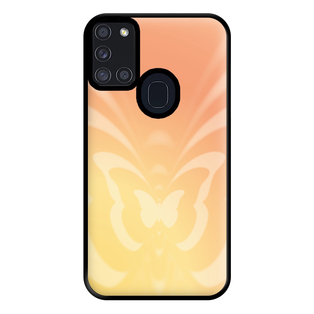 Butterfly Gradient Yellow Phone Case for Galaxy A21s