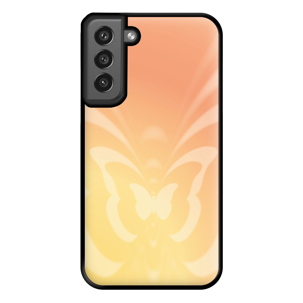 Butterfly Gradient Yellow Phone Case for Galaxy S21FE