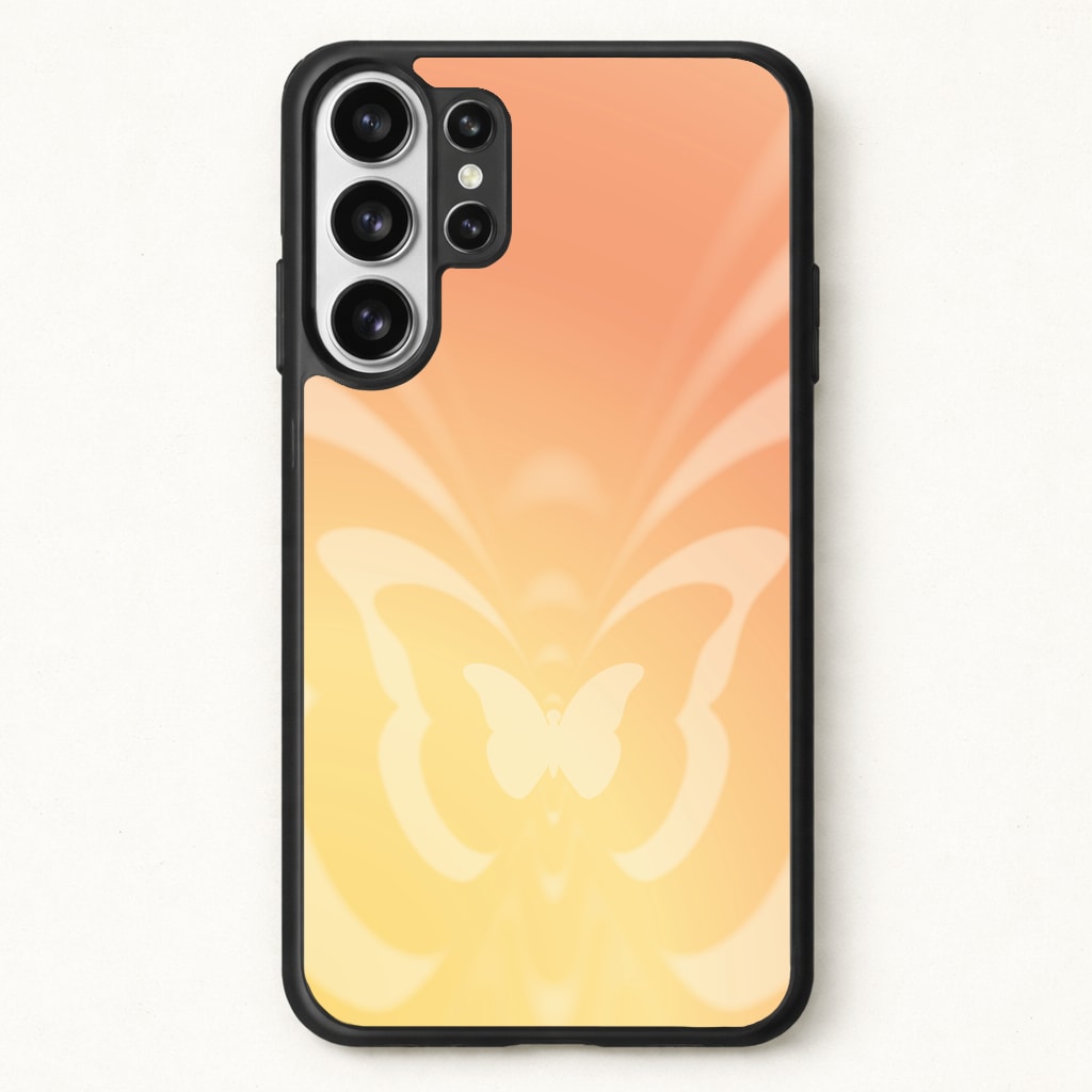 Butterfly Gradient Yellow Phone Case for Galaxy S26 Ultra