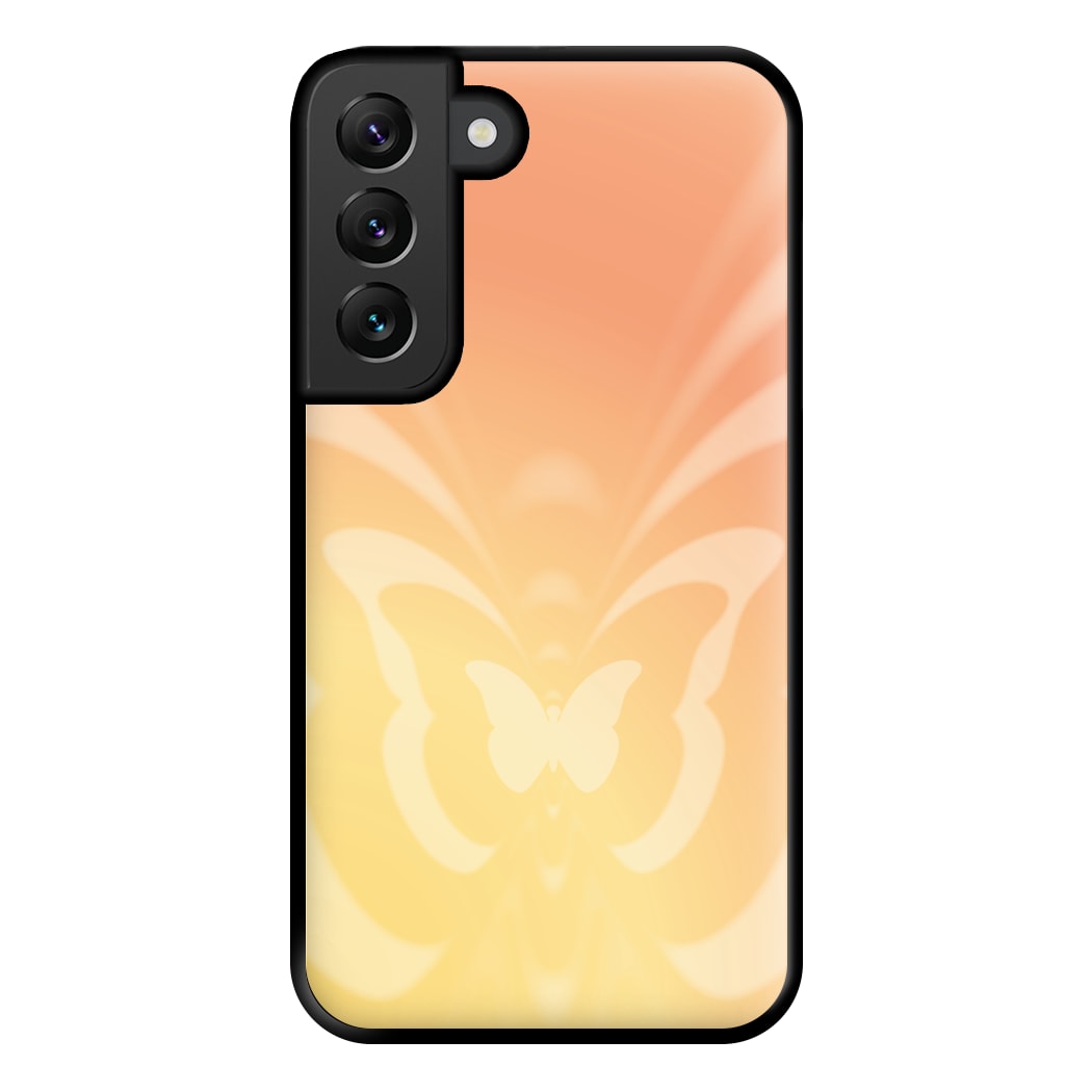 Butterfly Gradient Yellow Phone Case for Galaxy S22 Plus