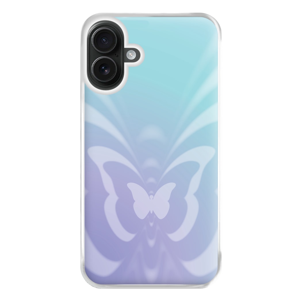 Butterfly Gradient Purple Phone Case for iPhone 16 Plus
