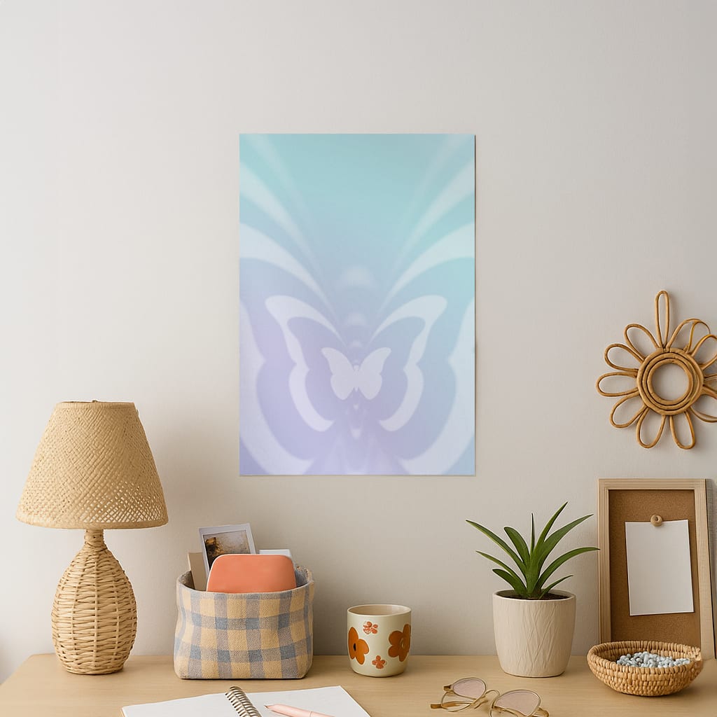 Butterfly Gradient Purple Art Print