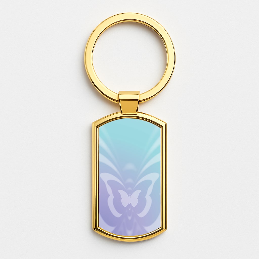Butterfly Gradient Purple Gold Keyring