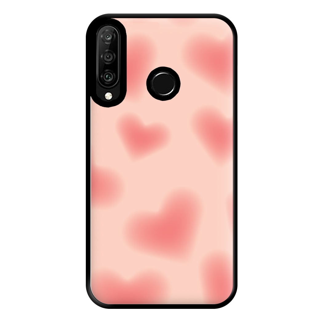 Gradient Red Hearts Pattern Phone Case for Huawei P30 Lite