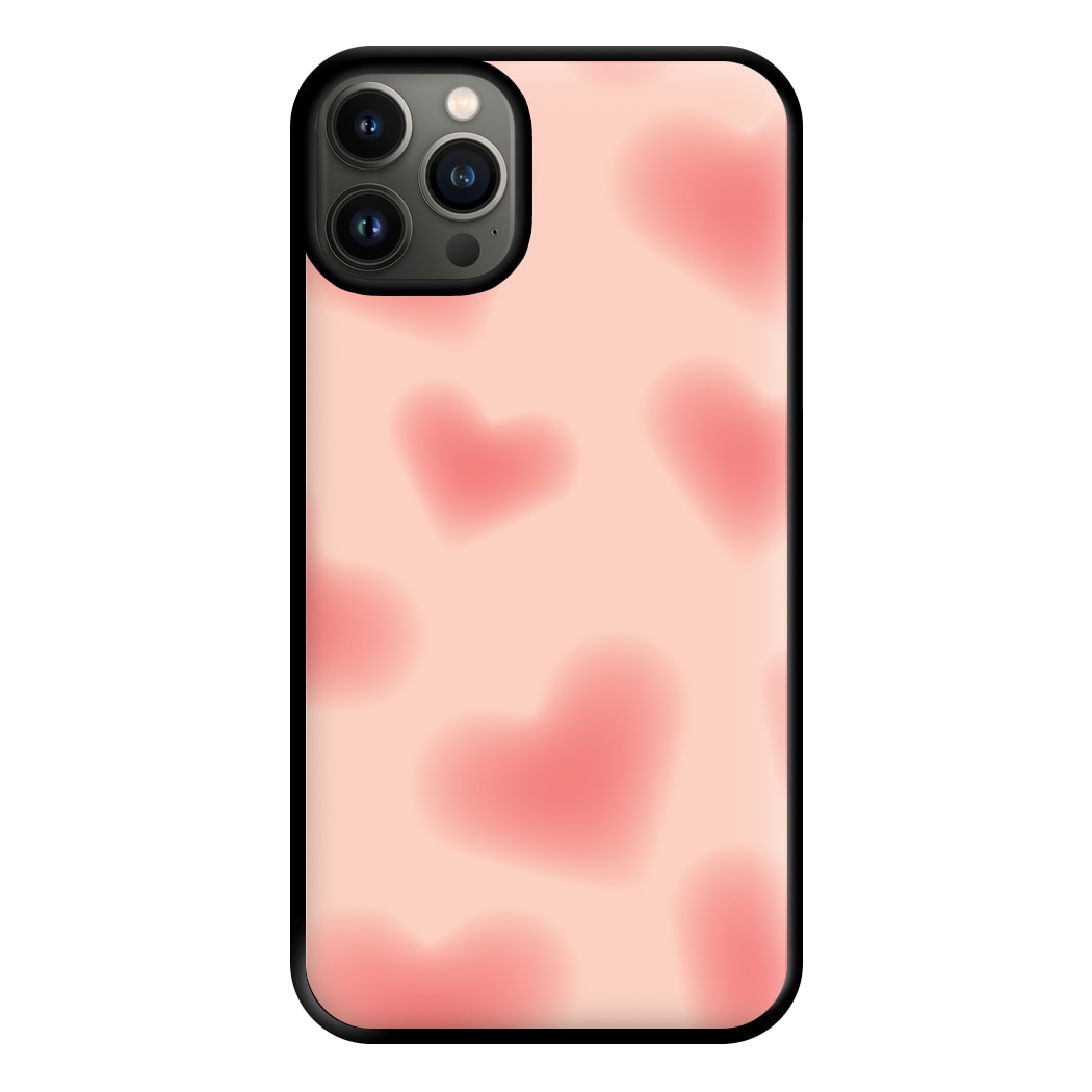 Gradient Red Hearts Pattern Phone Case for iPhone 13