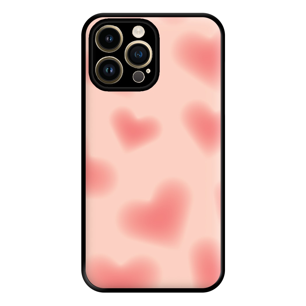 Gradient Red Hearts Pattern Phone Case for iPhone 14 Pro Max
