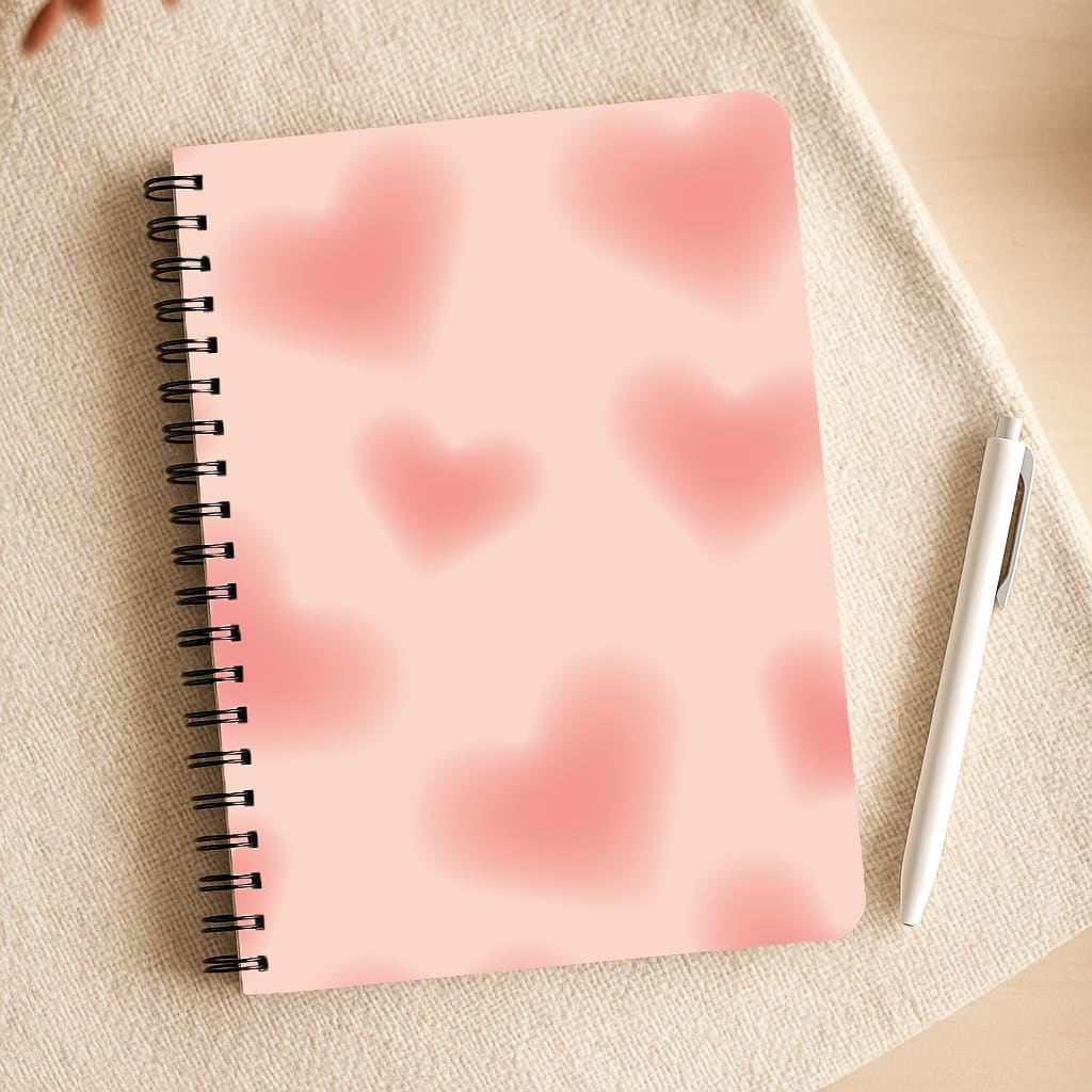 Gradient Red Hearts Pattern Notepad