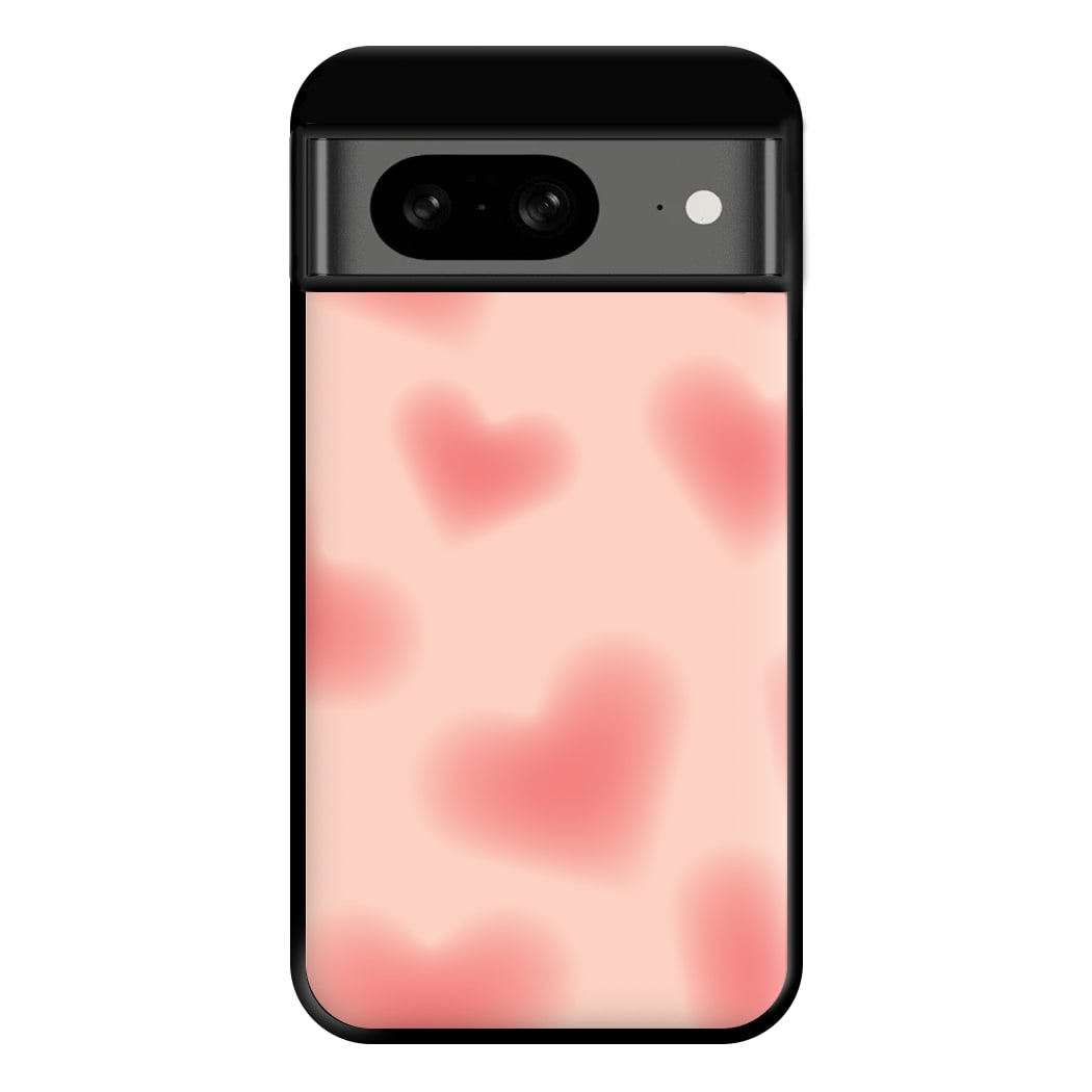 Gradient Red Hearts Pattern Phone Case for Google Pixel 8