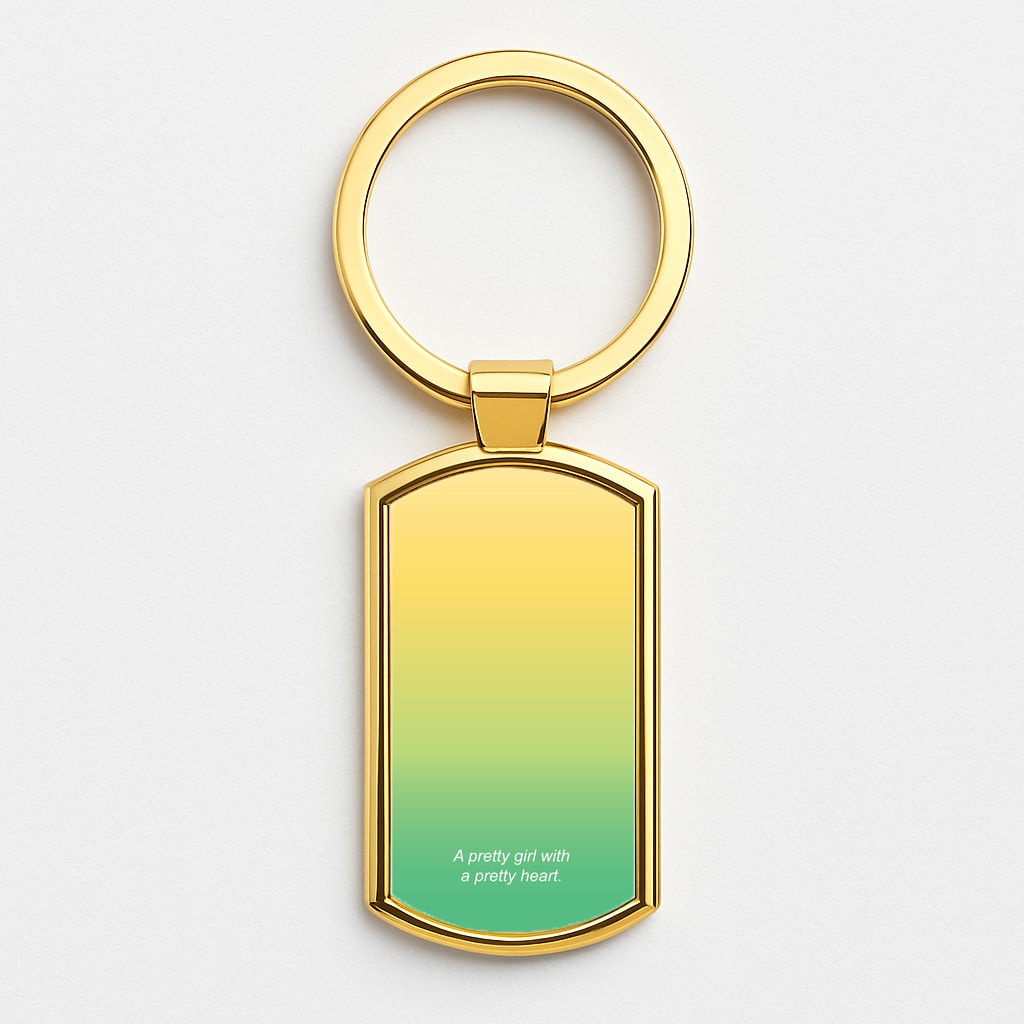 A Pretty Girl With A Pretty Heart Gold Keyring
