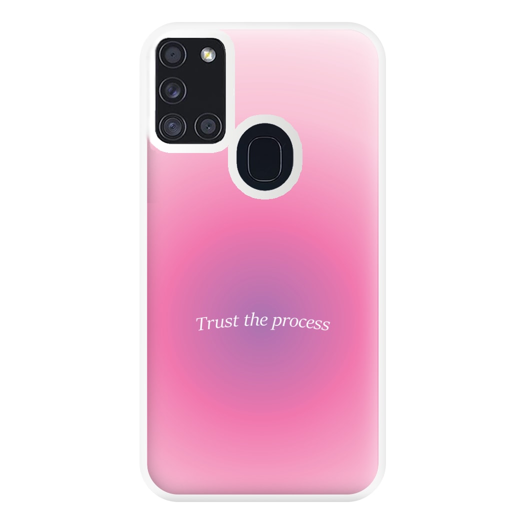 Trust The Process Pink Gradient Phone Case for Galaxy A21s