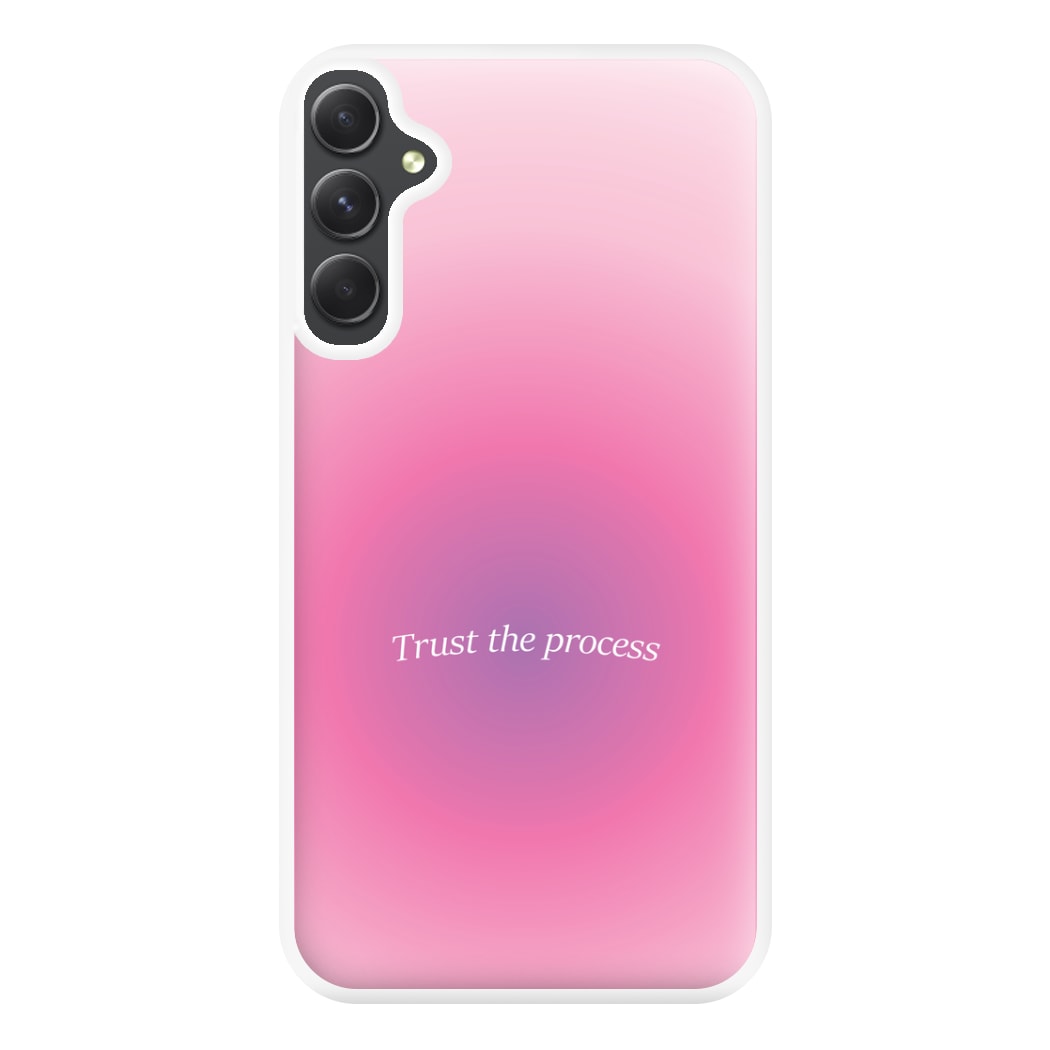 Trust The Process Pink Gradient Phone Case for Galaxy A34