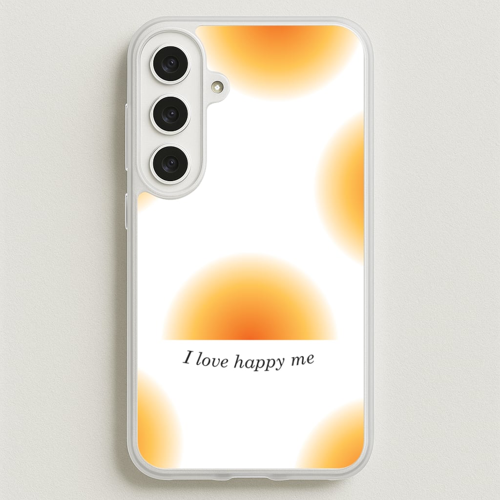 I Love Happy Me Gradient Pattern Phone Case for Galaxy S25FE