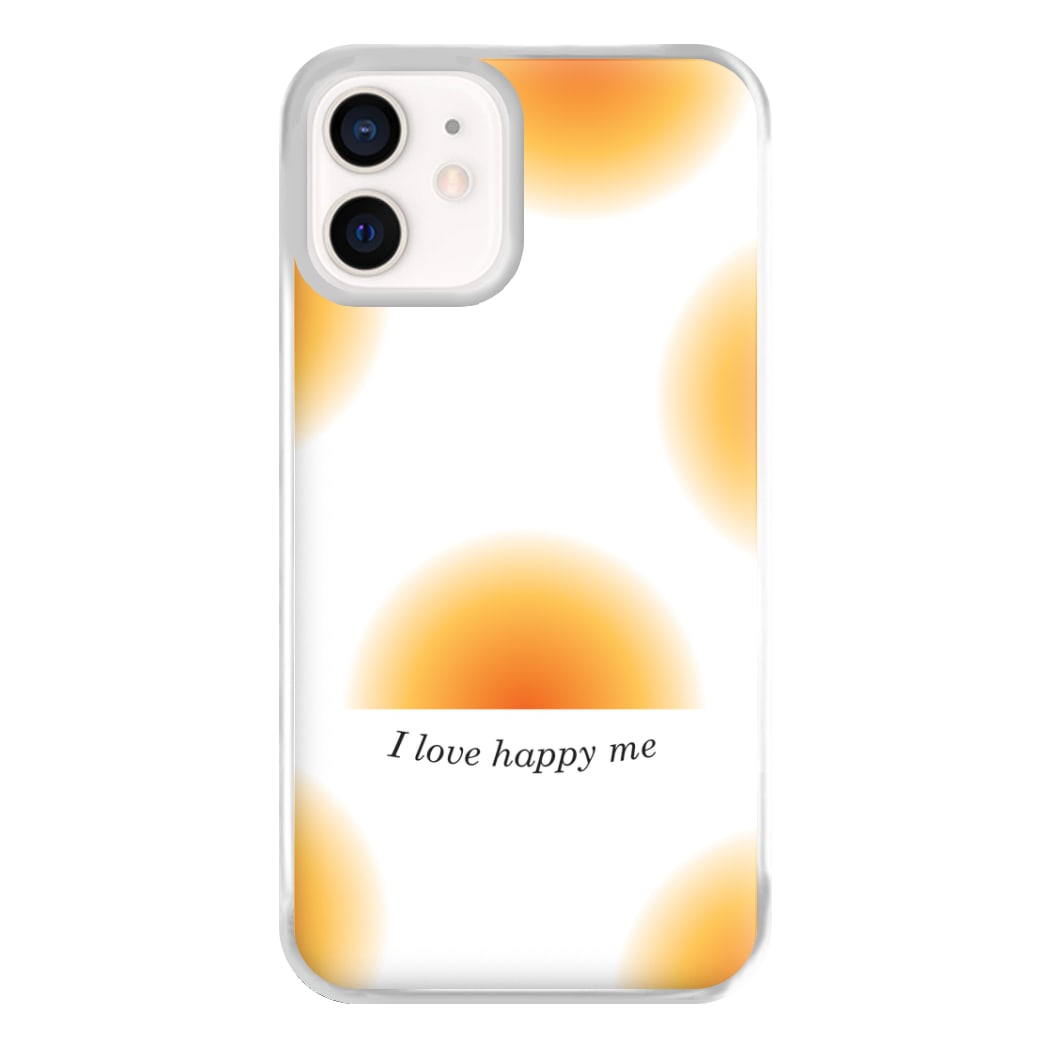 I Love Happy Me Gradient Pattern Phone Case for iPhone 12 Mini