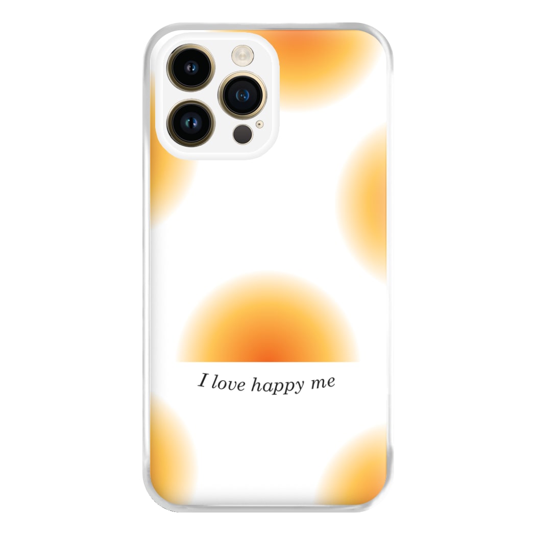 I Love Happy Me Gradient Pattern Phone Case for iPhone 14 Pro Max