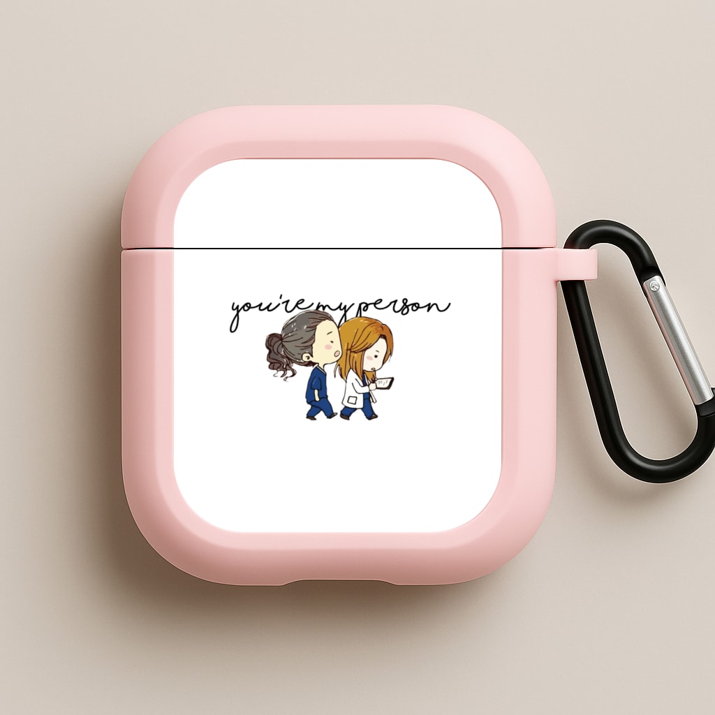 You're My Person Cartoon - Grey's Pink AirPods Case