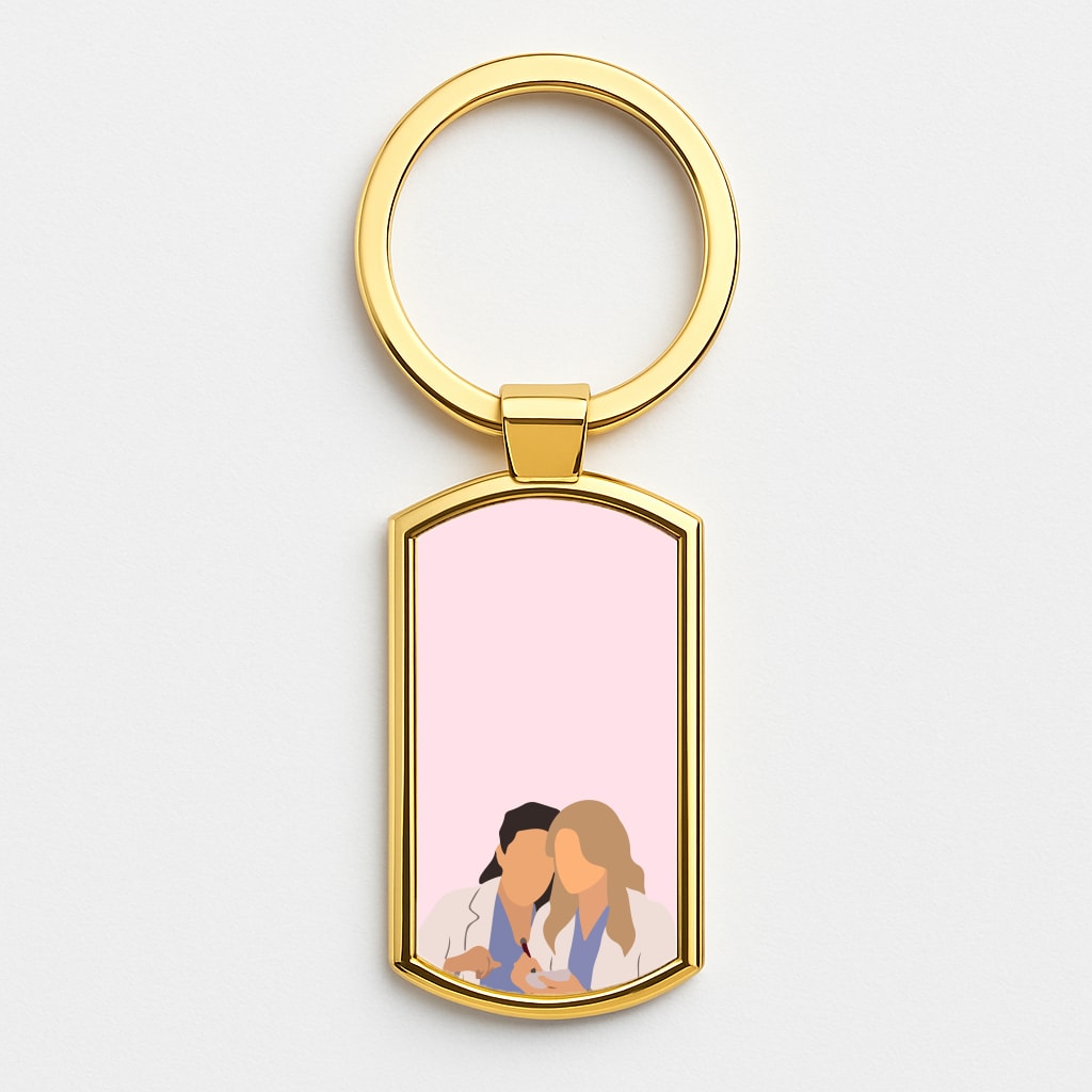 Faceless Characters - Grey's Gold Keyring