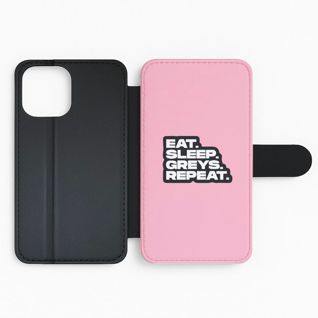 Eat. Sleep. Greys. Repeat. - Grey's Anatomy Flip Phone Case
