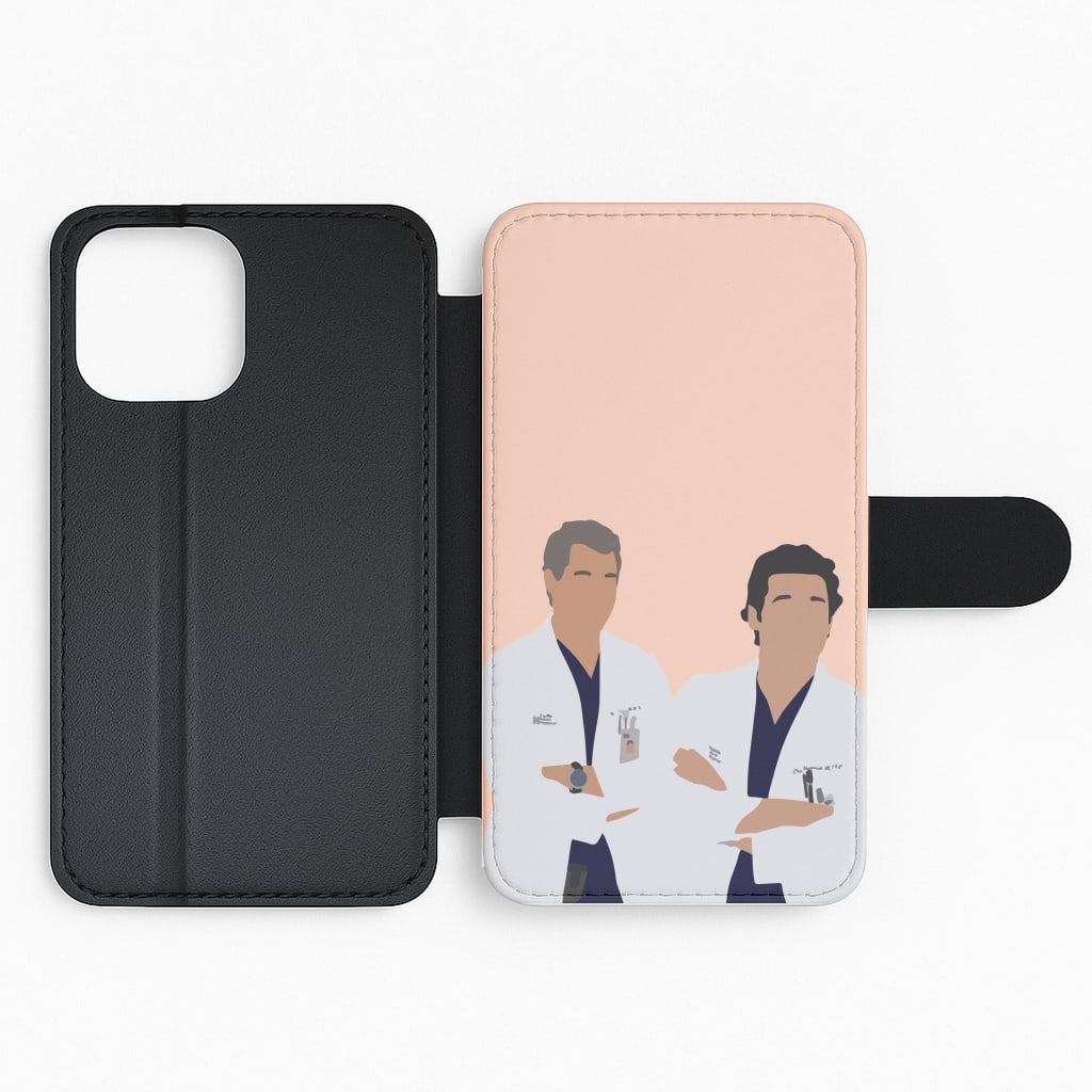 Two Doctors Arm Crossed - Grey's Flip Phone Case