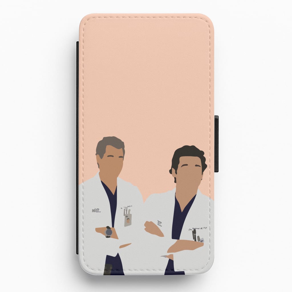 Two Doctors Arm Crossed - Grey's Flip / Wallet Phone Case