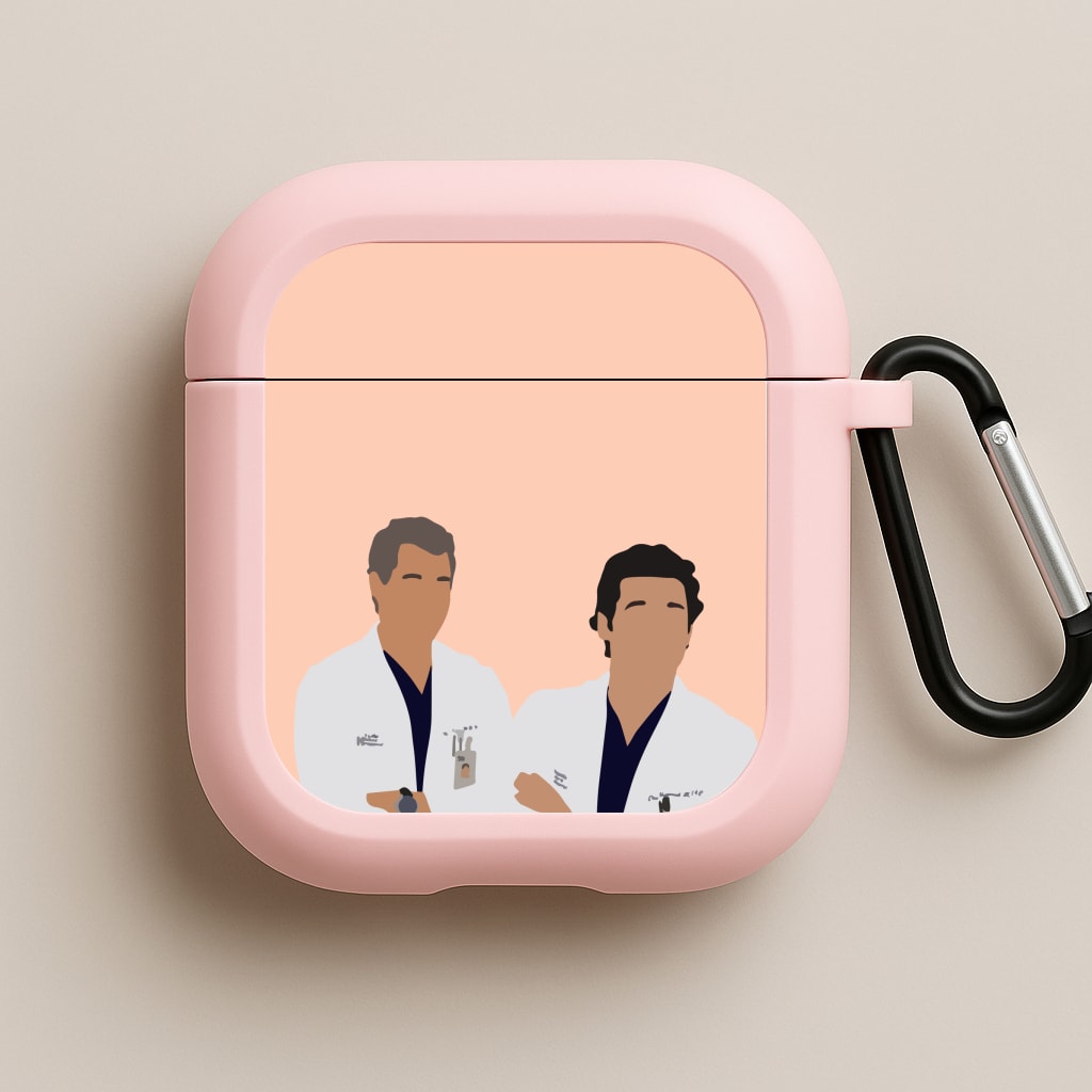 Two Doctors Arm Crossed - Grey's Pink AirPods Case