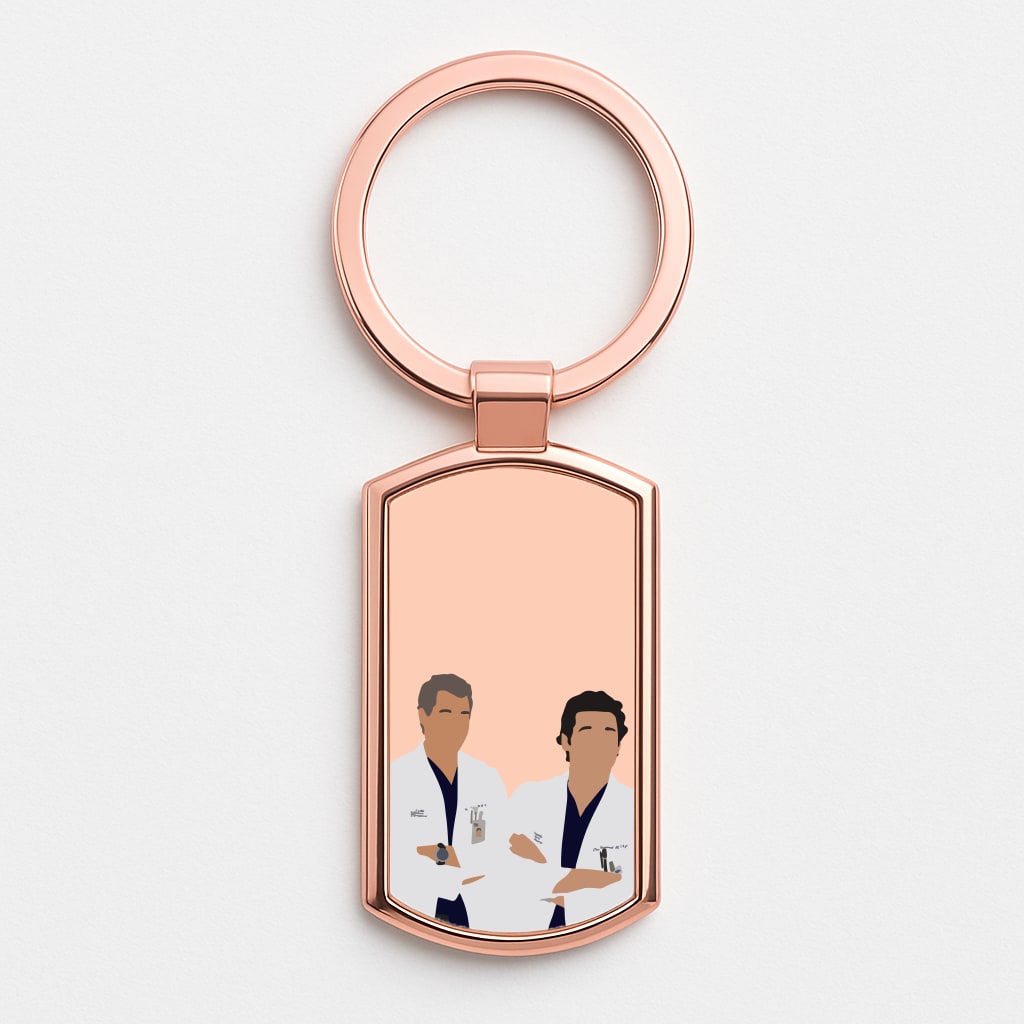 Two Doctors Arm Crossed - Grey's Rose Gold Keyring
