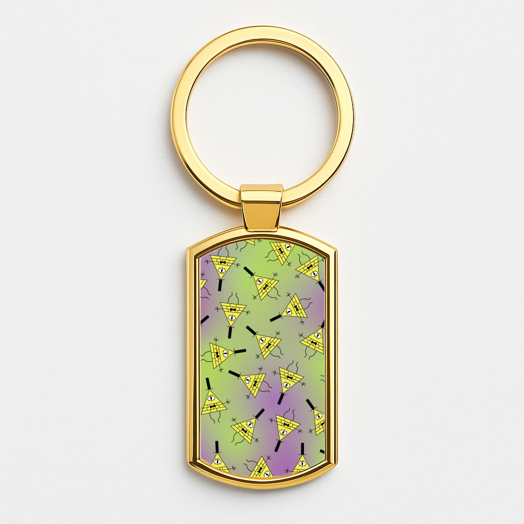 Bill Pattern Gold Keyring