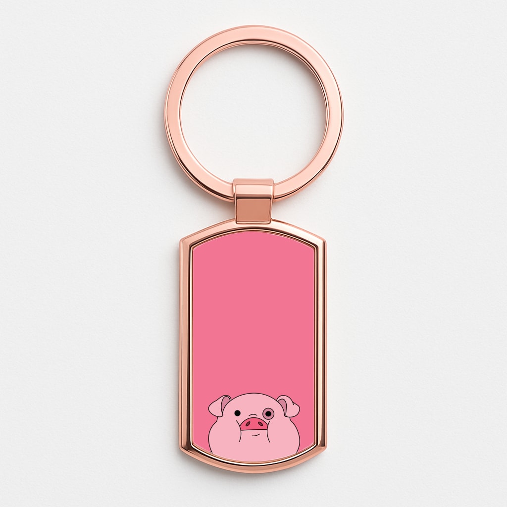 Waddles Rose Gold Keyring