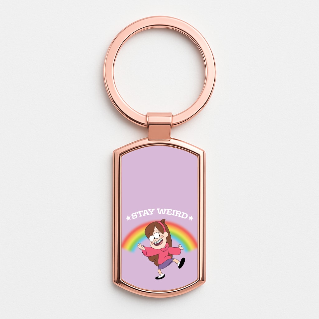 Stay Weird Rose Gold Keyring
