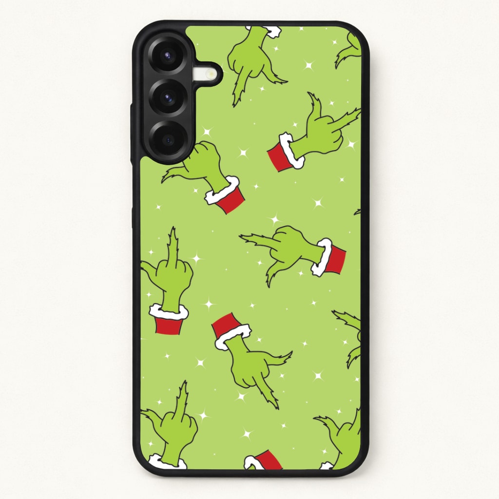 Green Middle Finger Christmas Pattern Phone Case for Galaxy A57