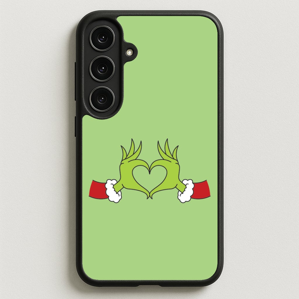 Christmas Green Heart Phone Case for Galaxy S25FE