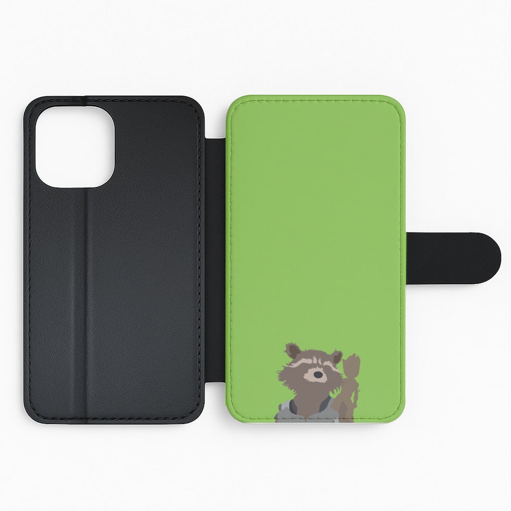 Rocket Raccoon And Groot - GOTG Flip Phone Case