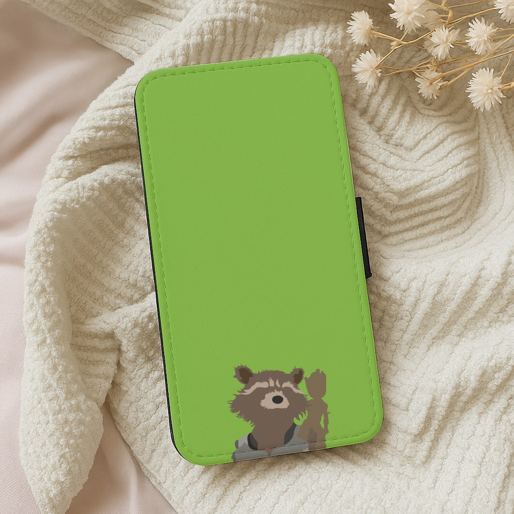 Rocket Raccoon And Groot - GOTG Wallet Phone Case