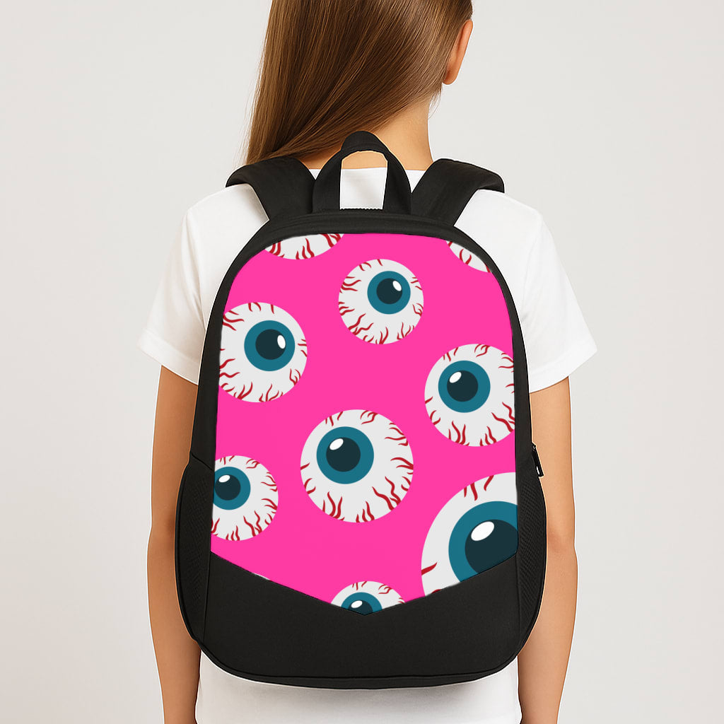 Spooky Eye Pattern Large School Bag