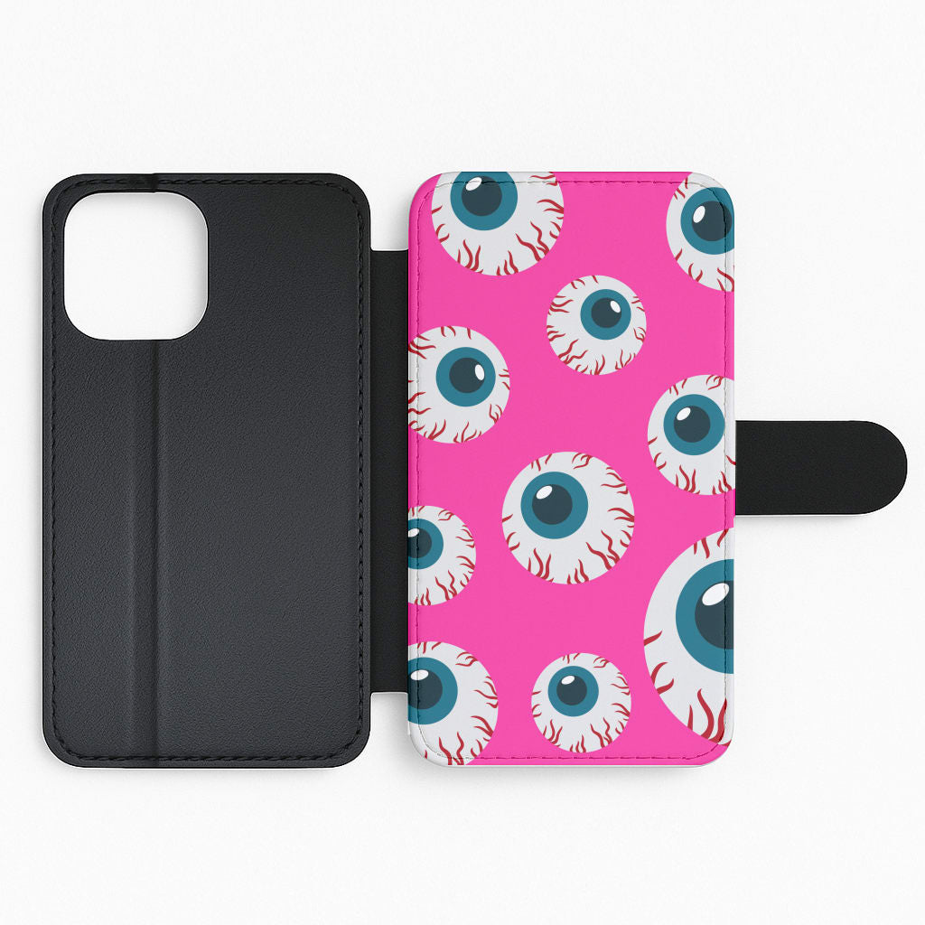 Spooky Eye Pattern Flip Phone Case