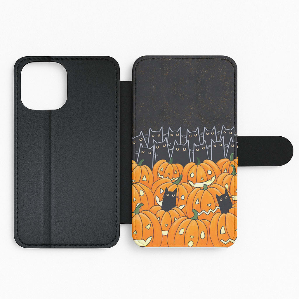 Black Cats & Lanterns - Halloween Flip Phone Case