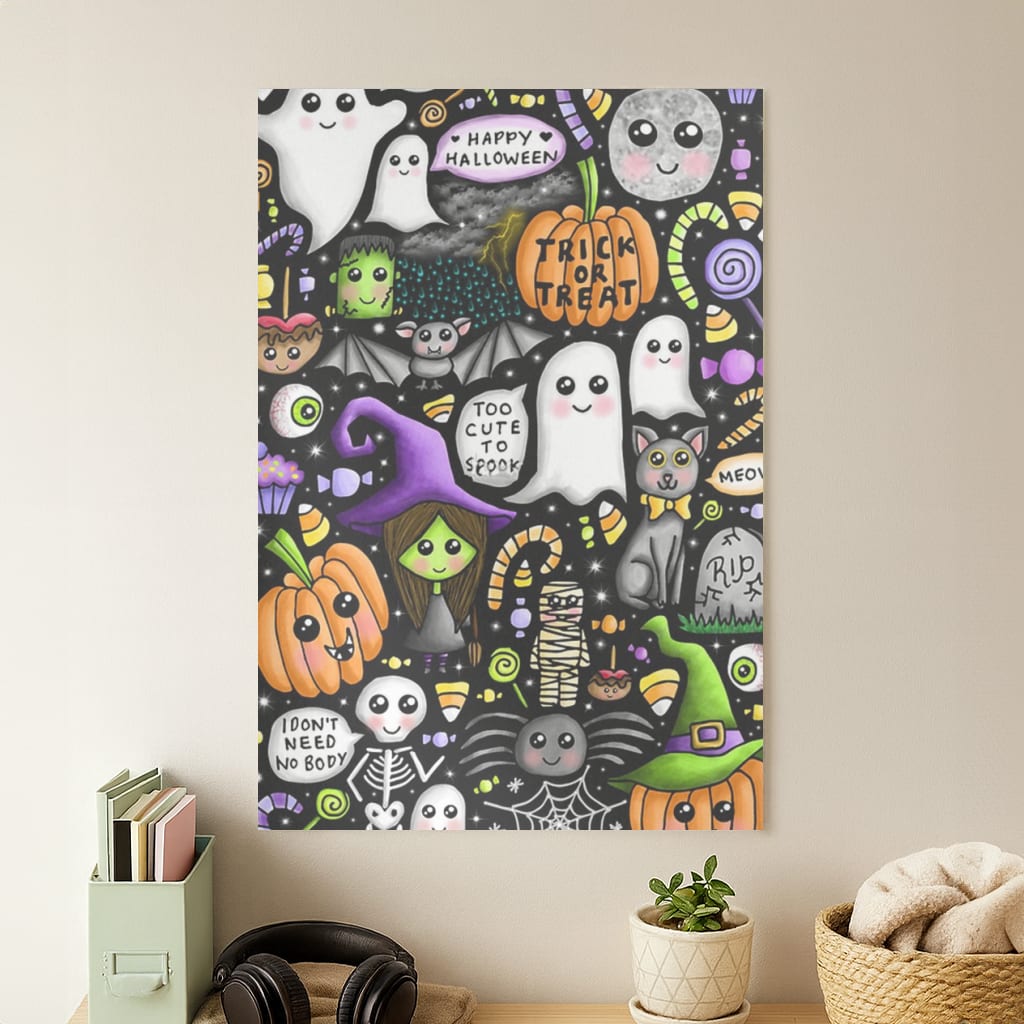 Colourful Halloween Pattern Poster