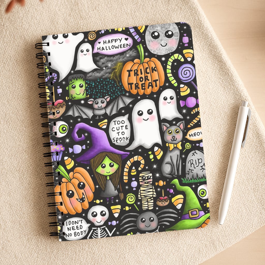 Colourful Halloween Pattern Notepad