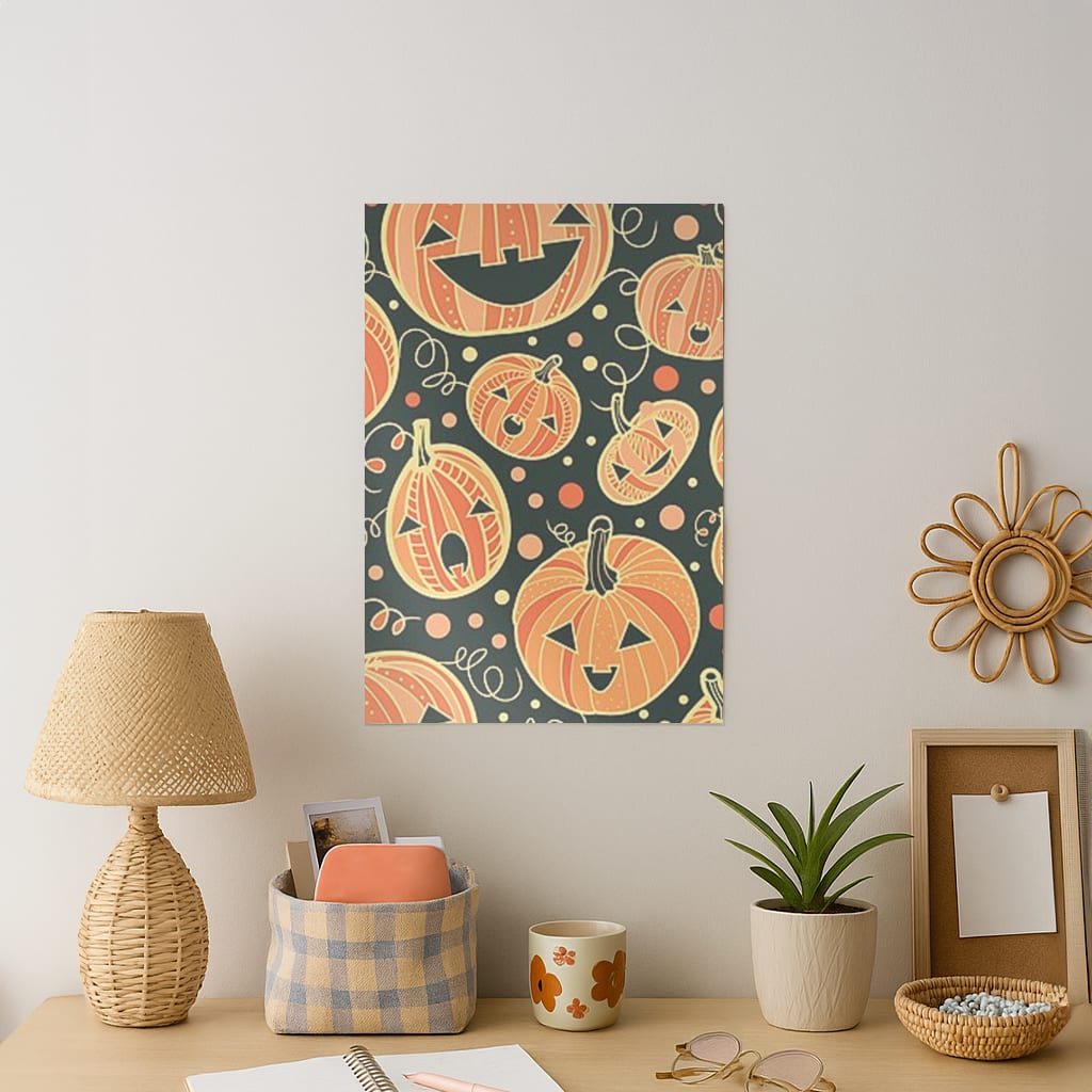 Pumpkin Pattern Art Print