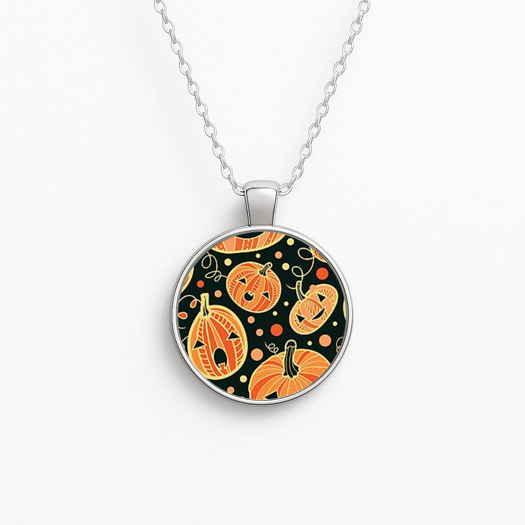 Pumpkin Pattern Circle Necklace