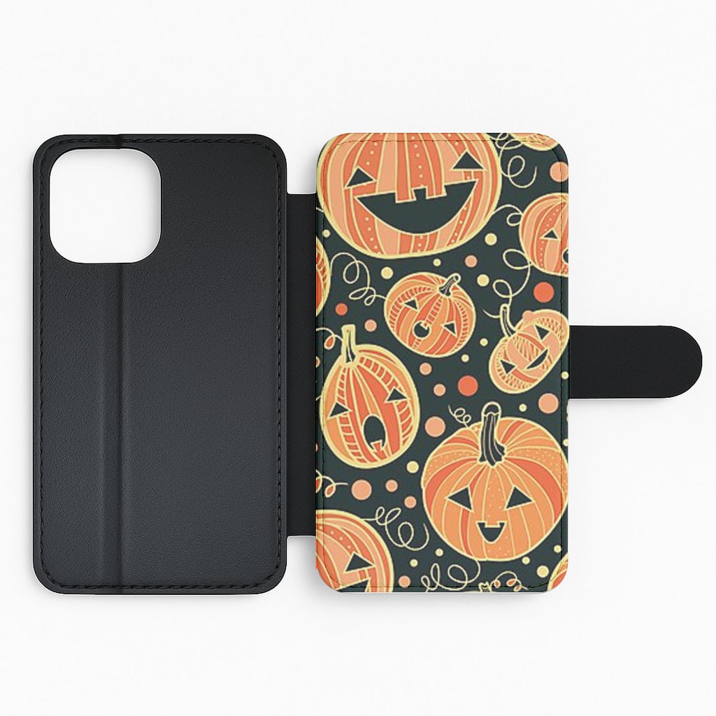 Pumpkin Pattern Flip Phone Case