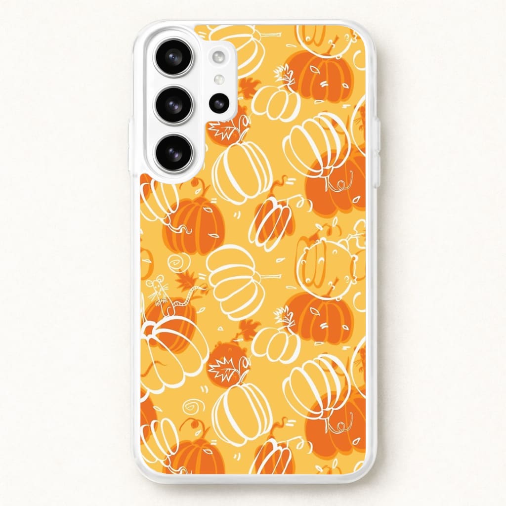 Drawn Pumpkin Pattern Phone Case for Galaxy S26 Ultra