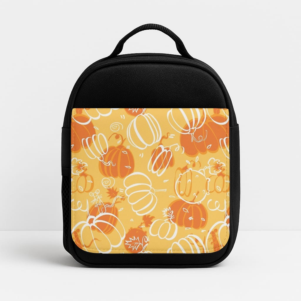 Drawn Pumpkin Pattern Insulated Lunchbox