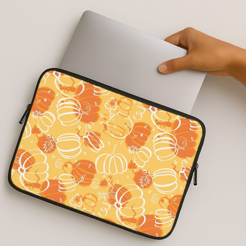 Drawn Pumpkin Pattern MacBook Case