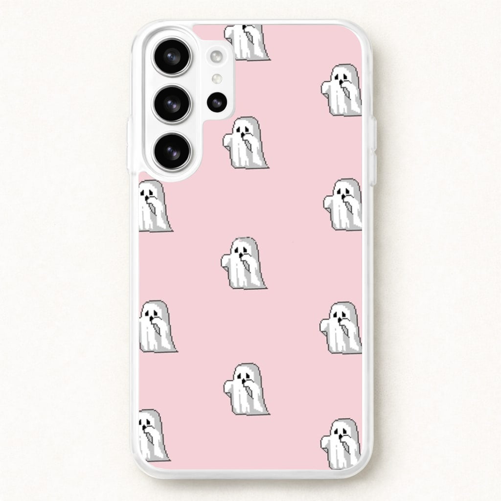 Pastel Pixel Ghost Halloween Phone Case for Galaxy S26 Ultra