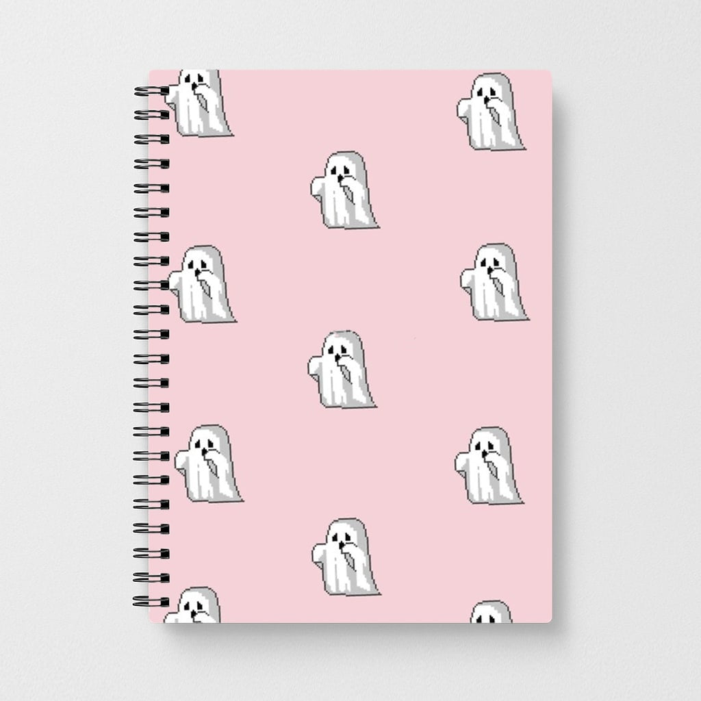 Pastel Pixel Ghost Halloween Notebook - Fun Cases