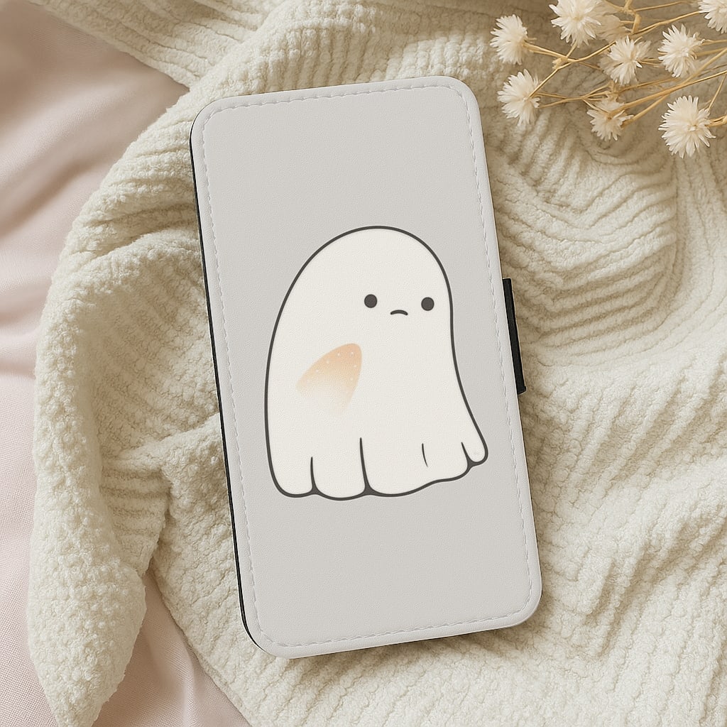 Sad Ghost Halloween Wallet Phone Case