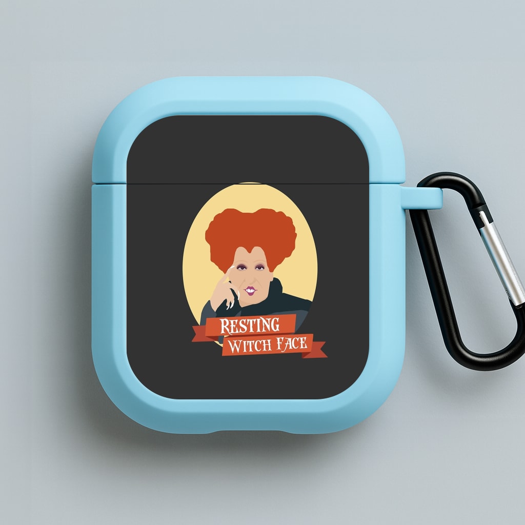 Resting Witch Face - Hocus Halloween Blue AirPods Case
