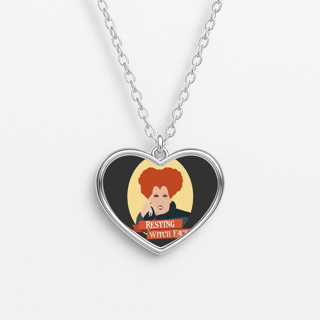 Resting Witch Face - Hocus Halloween Heart Necklace